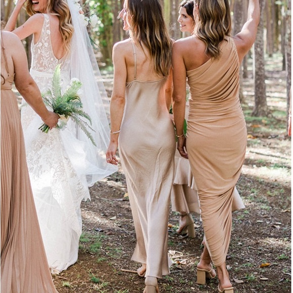 Shona Joy LA LUNE BIAS SLIP DRESS - GOLD - Picture 7 of 7